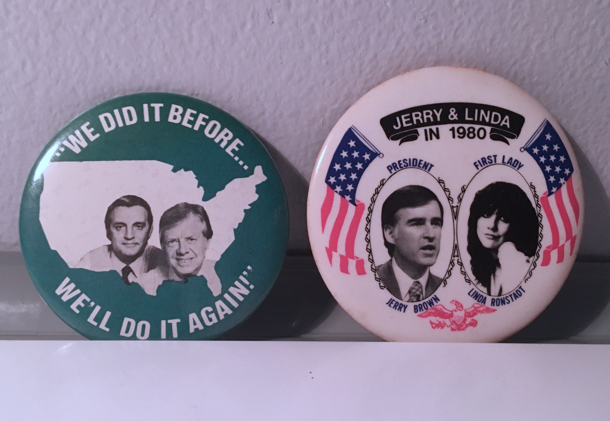 two 1980 Democratic Presidential campaign buttons