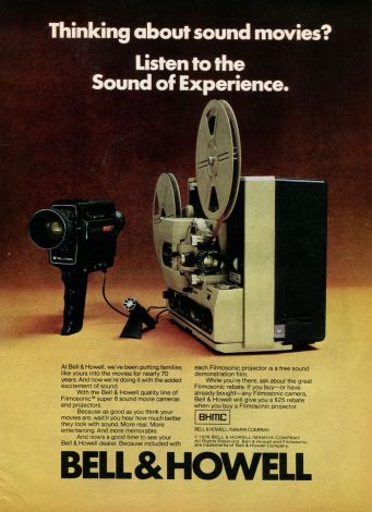 bell and howell movie camera and projector ad 1976