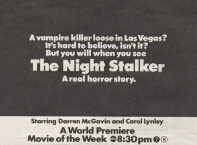 the night stalker tv guide ad 1972
